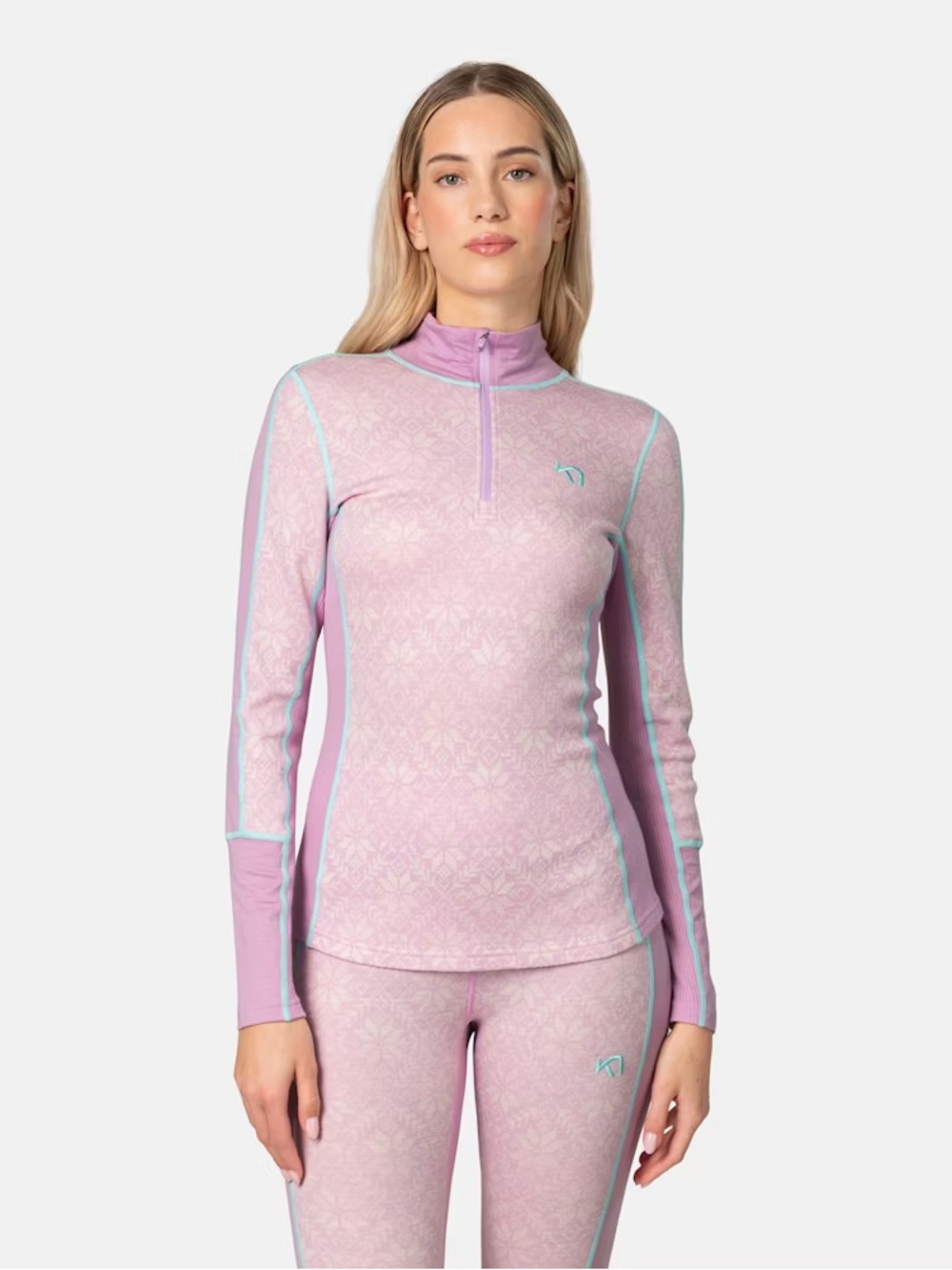 NWOT Kari Traa Anna 1/2 Zip Bloom 💜💗💙🌸